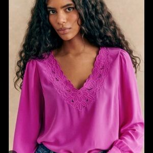 Sezane Silk Juliette Blouse